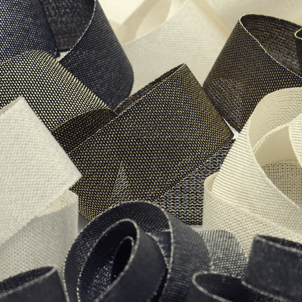 Metallic Ribbon #1 White & Silver