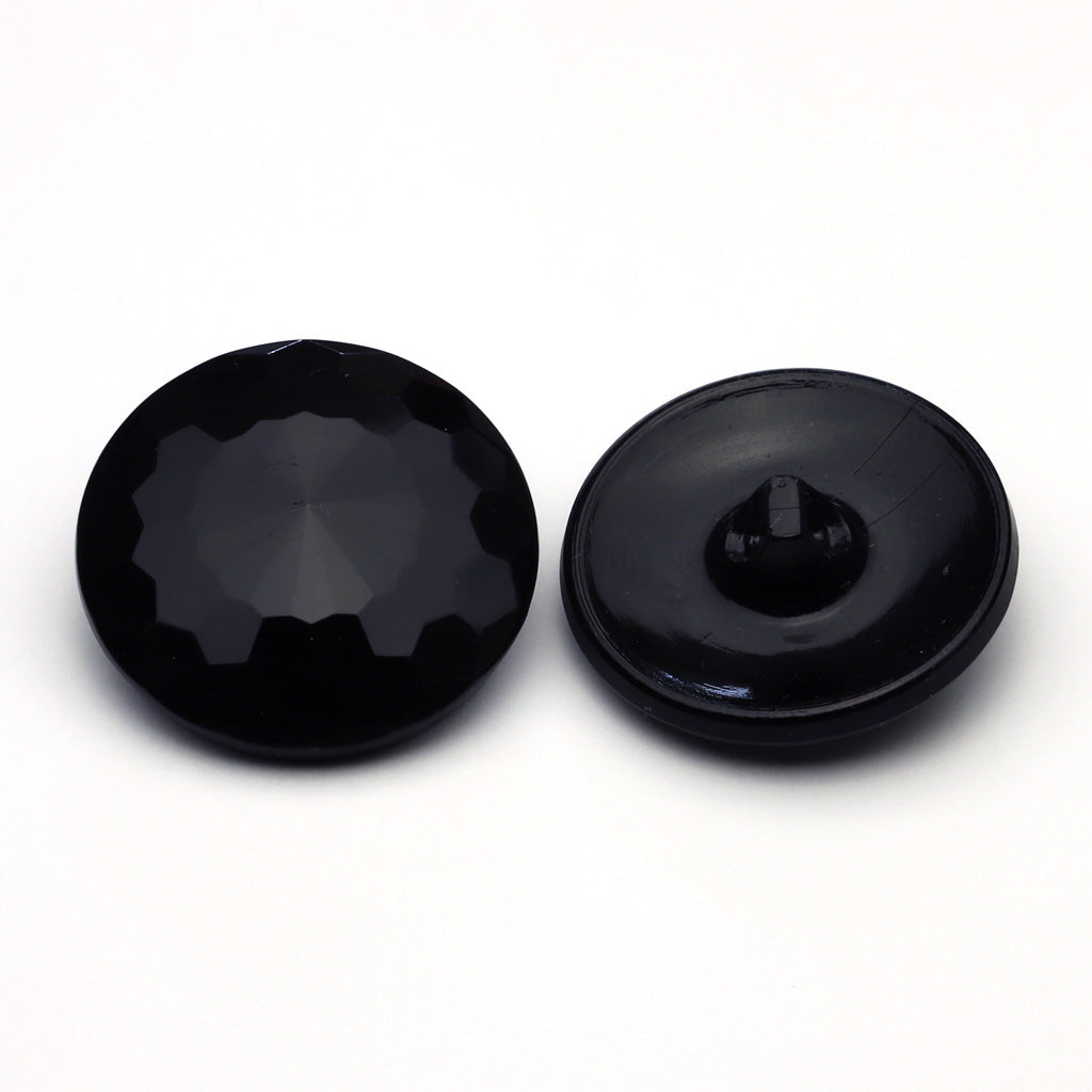 Vintage Glass Button Black