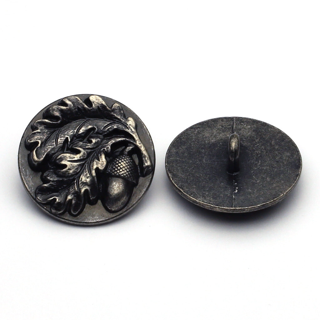 Metal Button Antique Silver