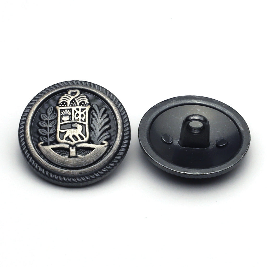 Metal Button Gunmetal & Silver