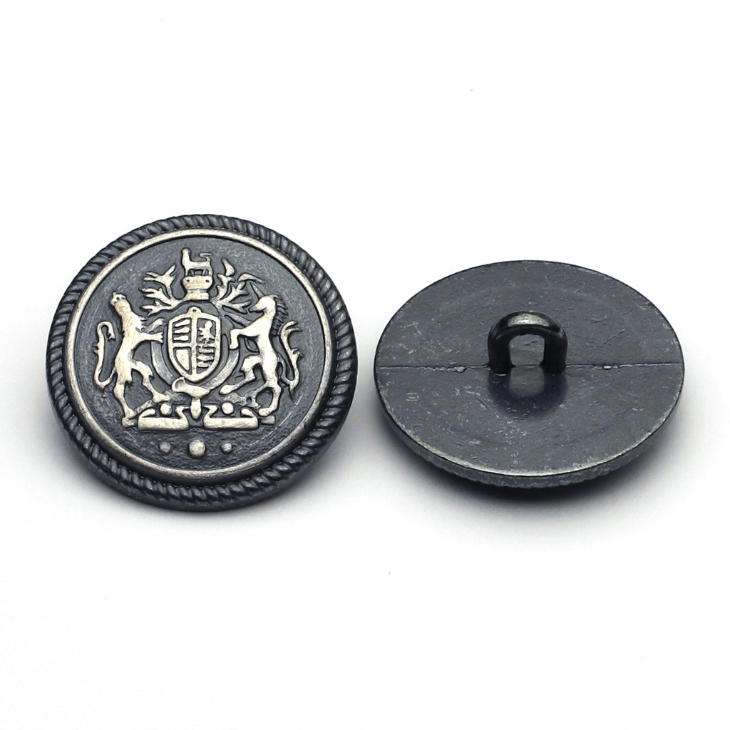 Metal Button Antique Silver