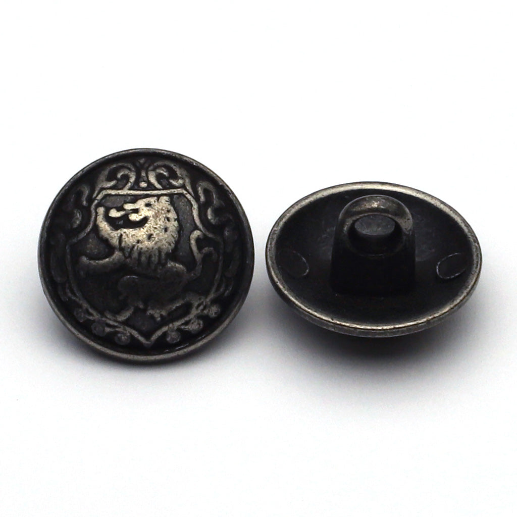Metal Button Antique Silver