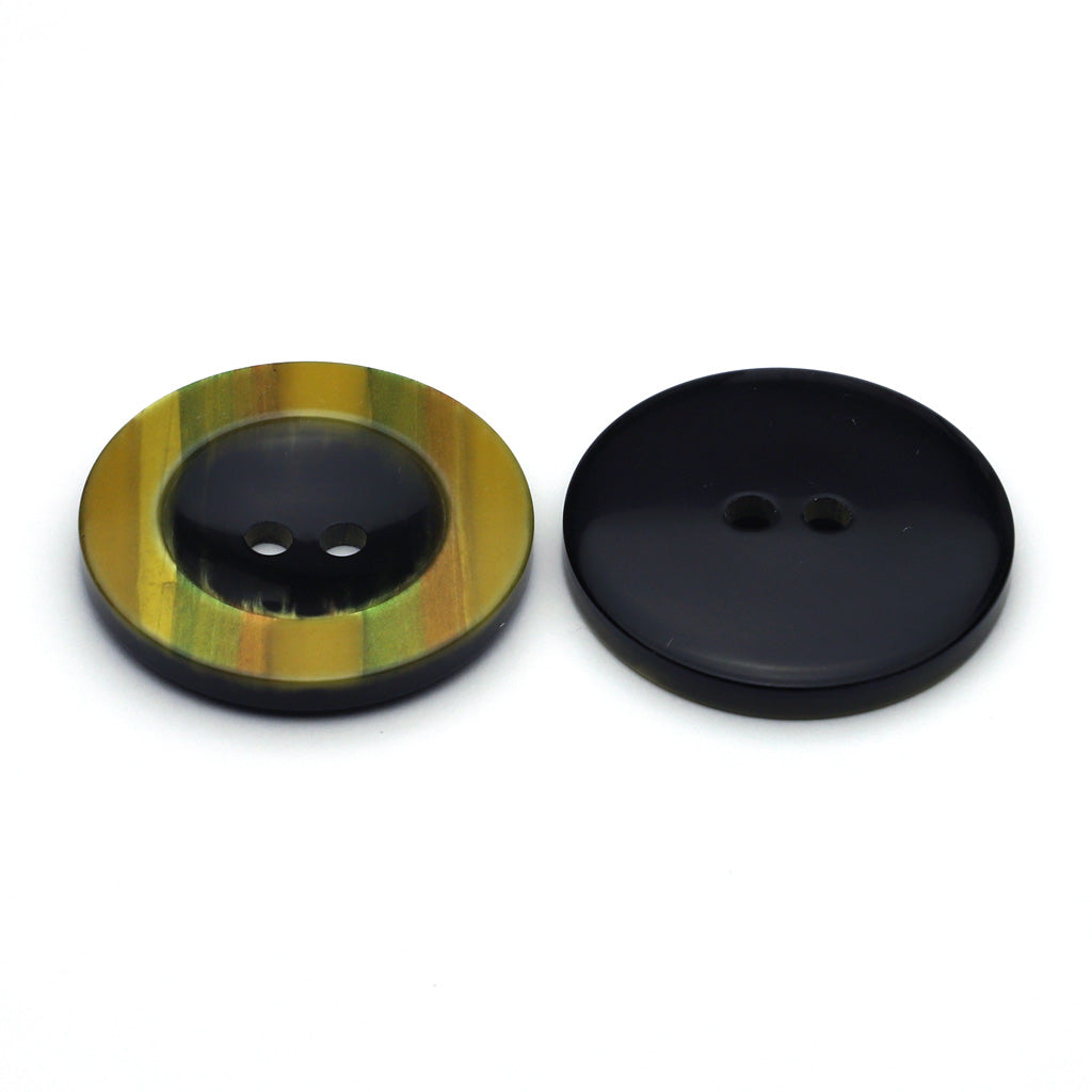 Plastic Button Yellow & Black