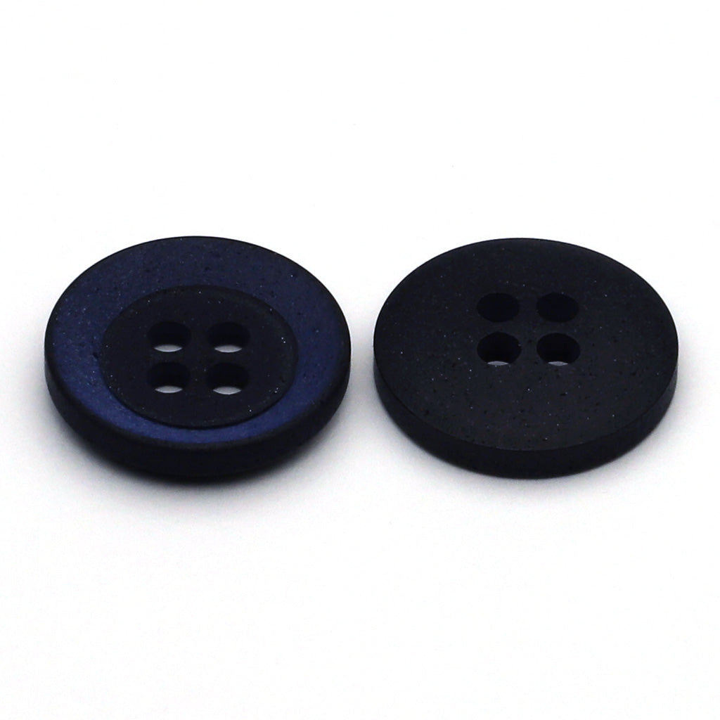 Plastic Button Blue & Black