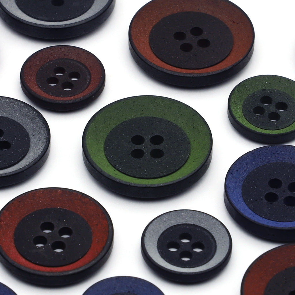 Plastic Button Green & Black