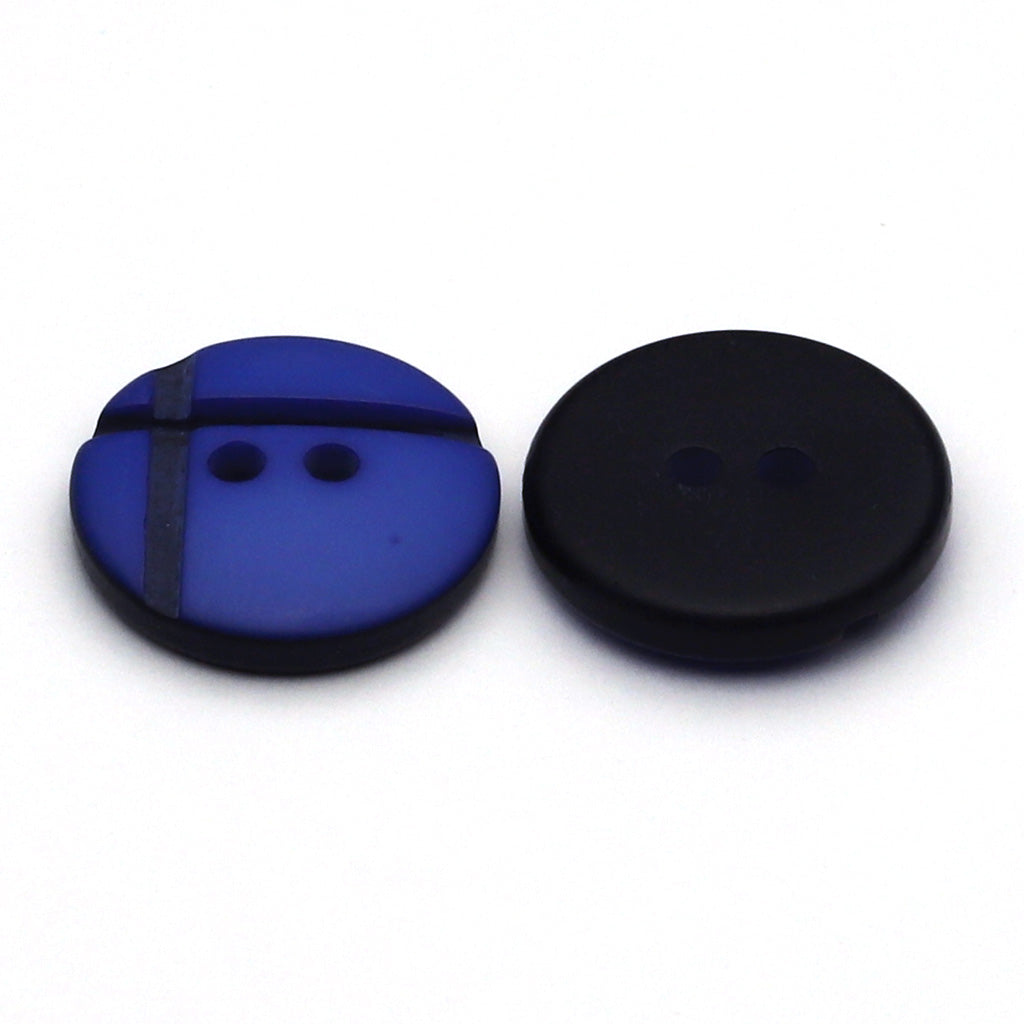 Plastic Button Blue & Black