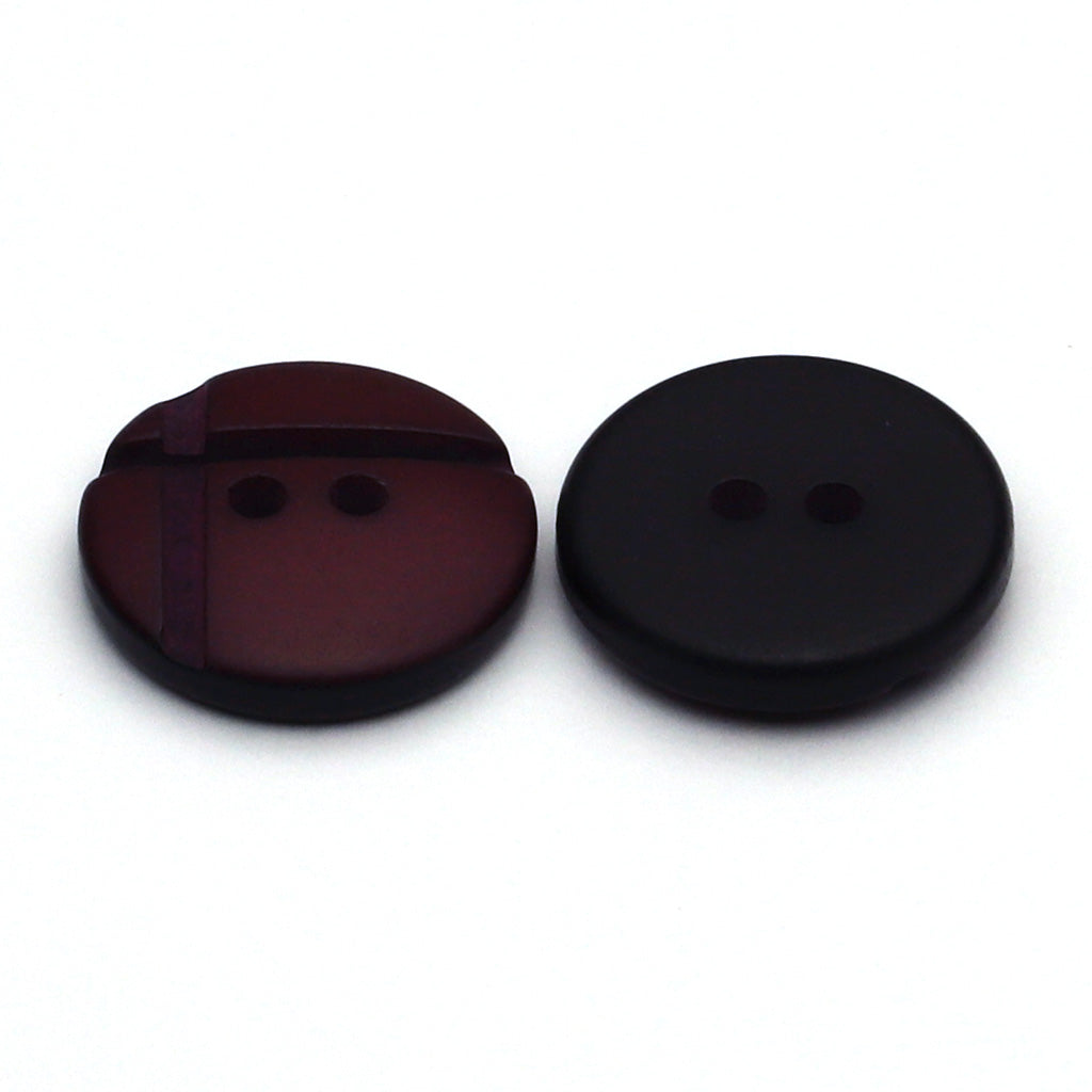Plastic Button Garnet & Black