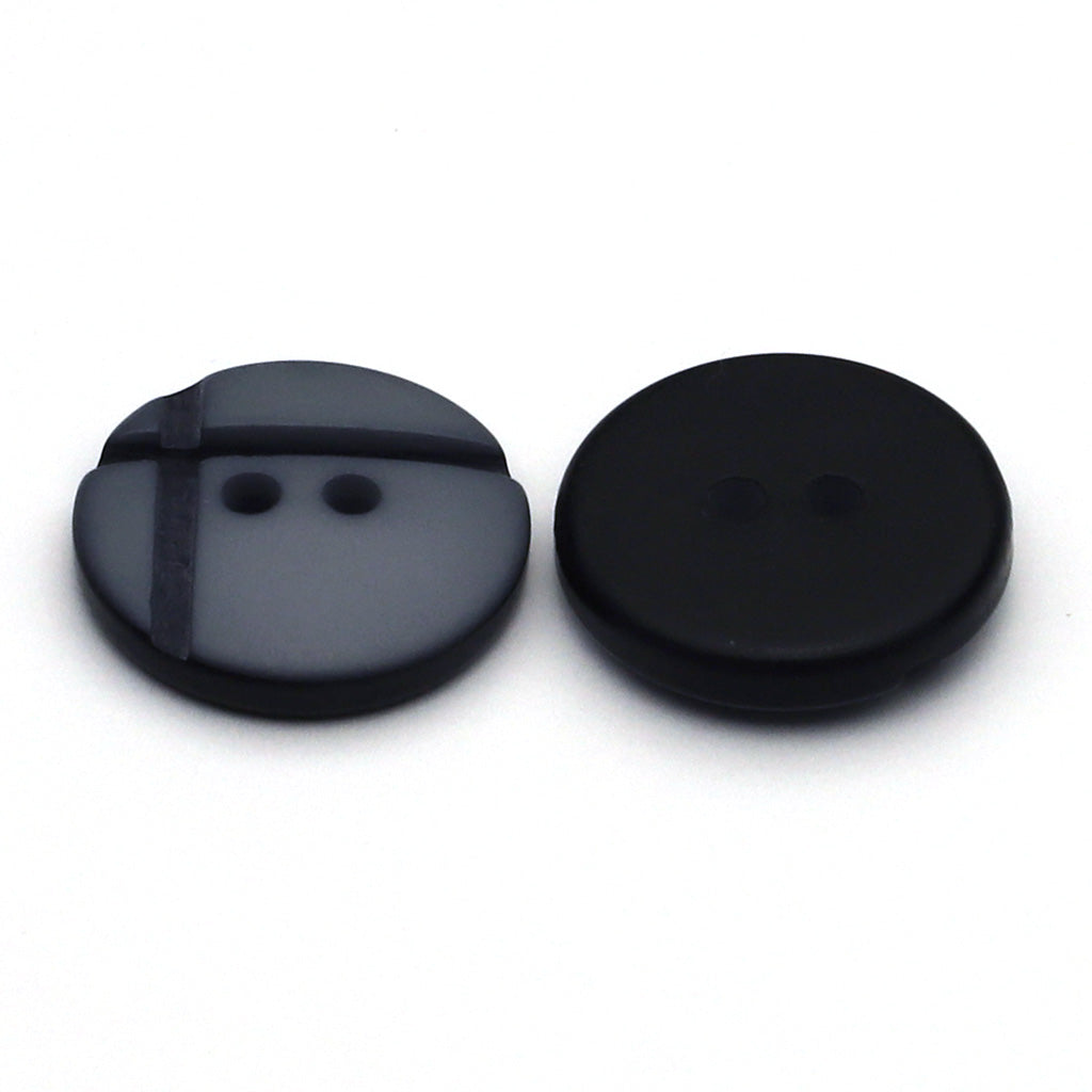 Plastic Button Gray & Black