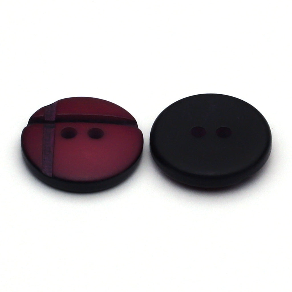 Plastic Button Wine Red & Black