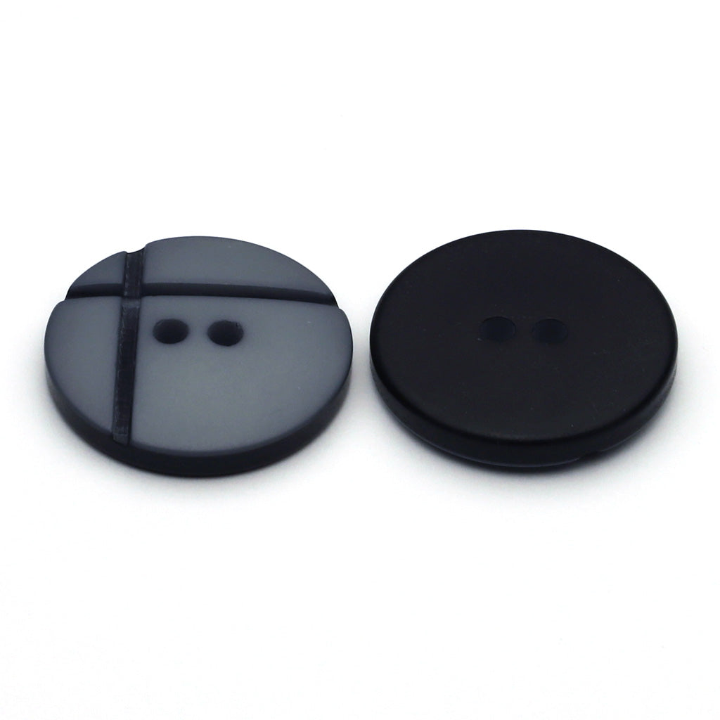 Plastic Button Gray & Black