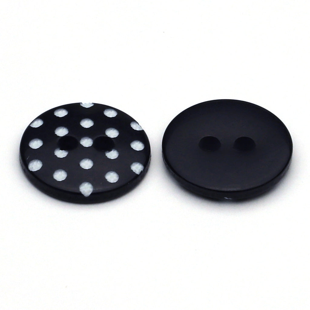 Plastic Button Navy & White