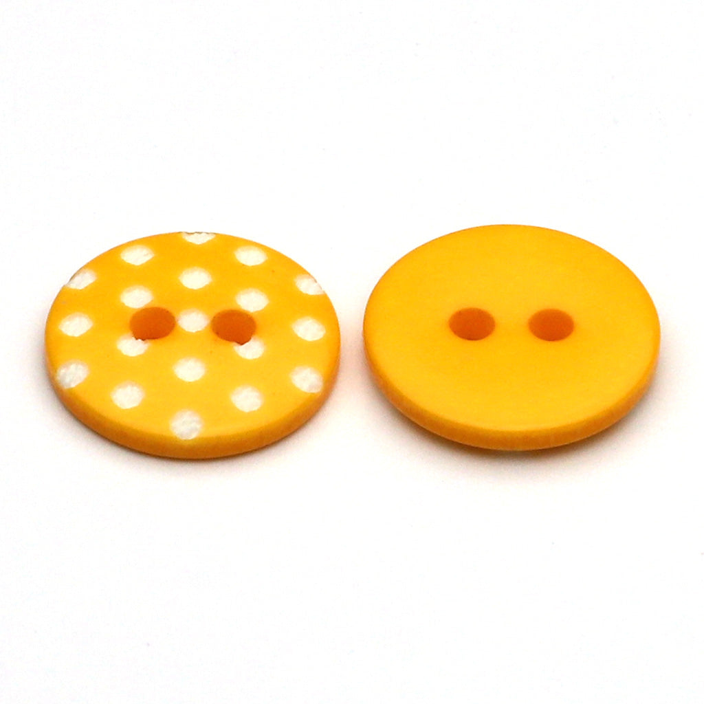 Plastic Button Yellow & White