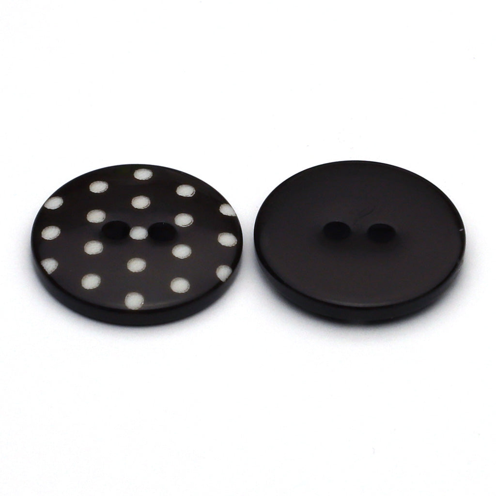 Plastic Button Dark Brown & White