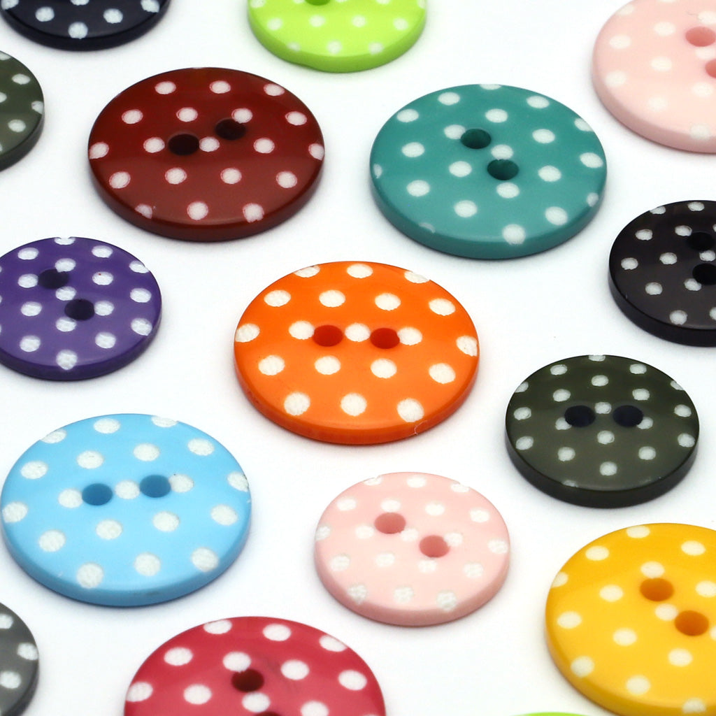 Plastic Button Turquoise & White