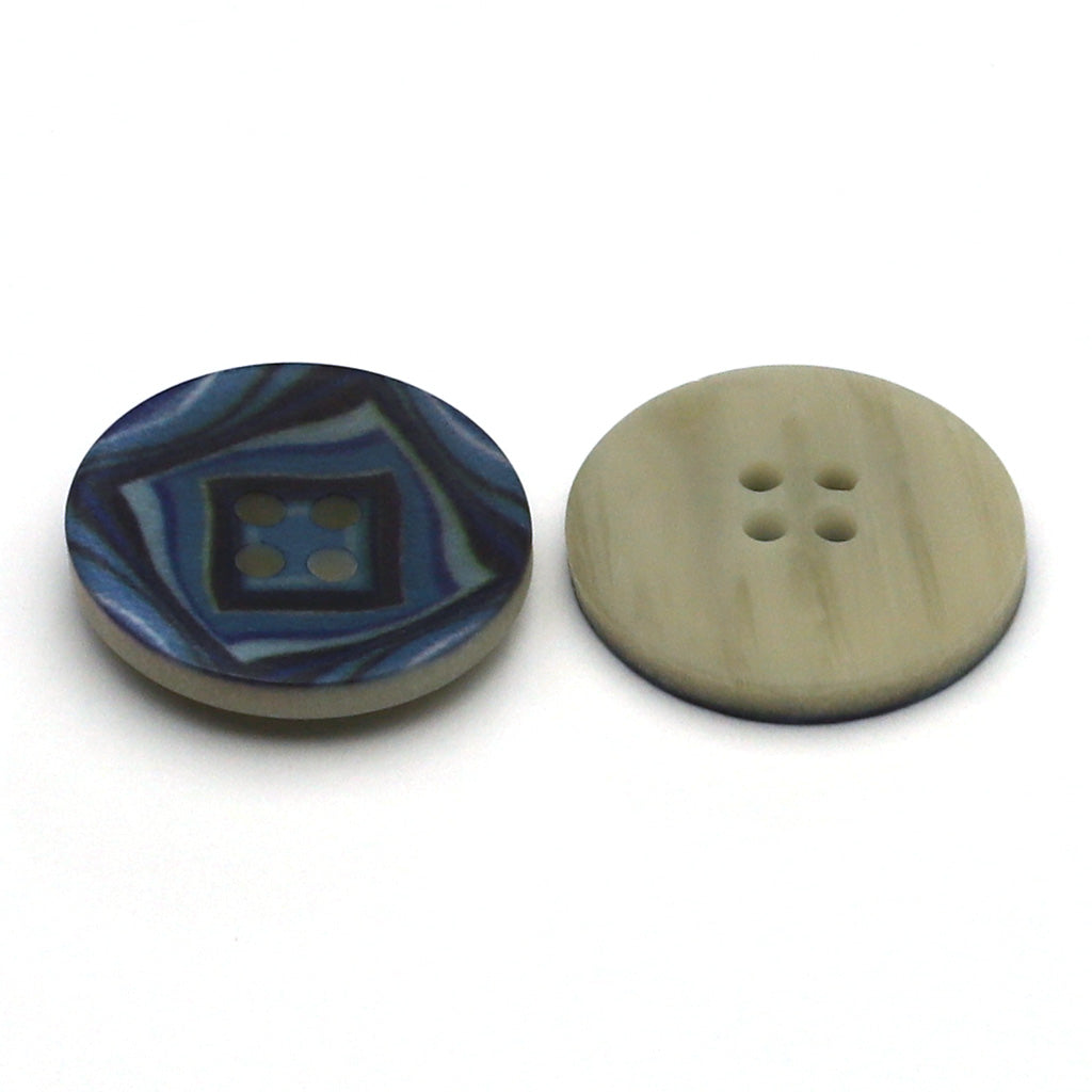 Plastic Button Blue Mix