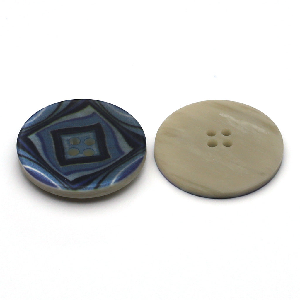 Plastic Button Blue Mix