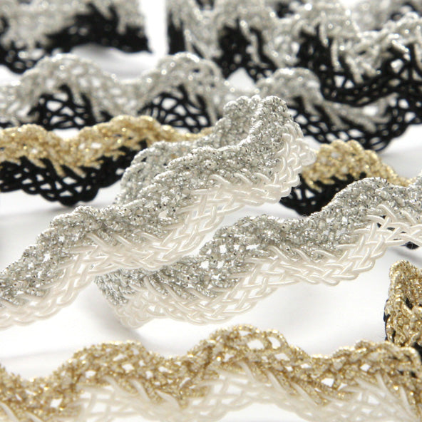Metallic Trimming Braid #2 Silver & White