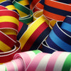 Recycled Polyester Stripe Grosgrain Ribbon #33 Light Gray &amp; White &amp; Gray