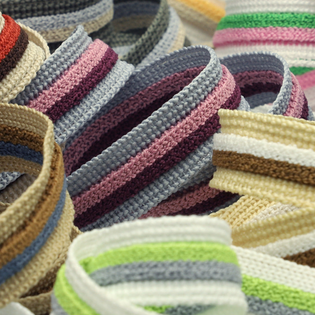 Stripe Pile Tape #3 Sand Beige &amp; Ivory &amp; Coffee Brown