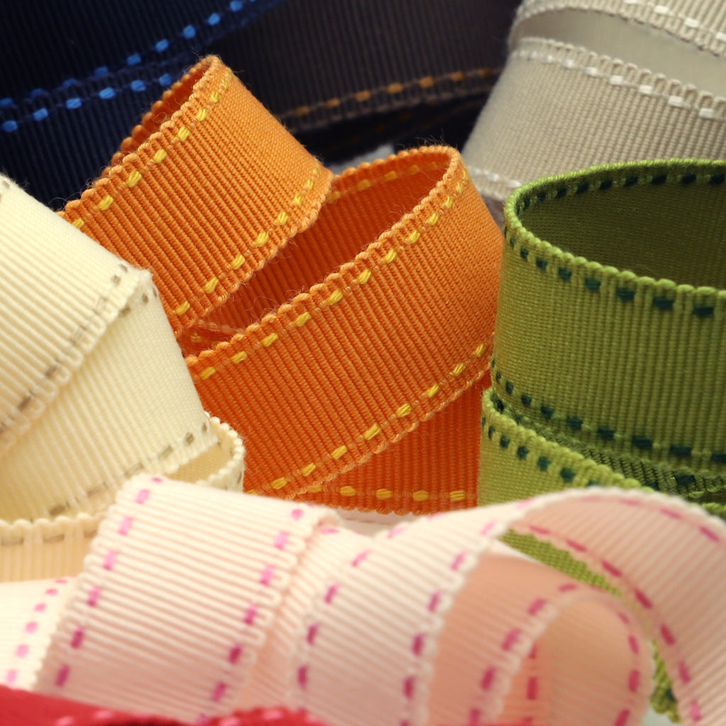 Stitch Grosgrain Ribbon #102 Carbon Gray &amp; Black