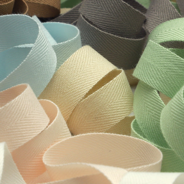 Organic Cotton Herringbone Ribbon #00 Ecru - RiBBONs B2B