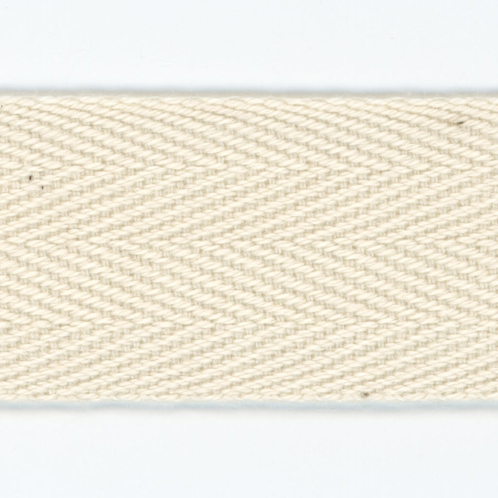 Organic Cotton Herringbone Ribbon #00 Ecru