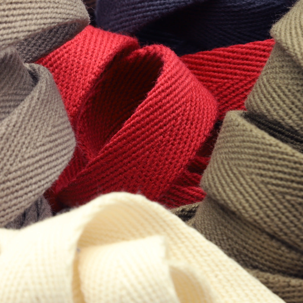 Cotton Herringbone Ribbon #72 Leaf Green