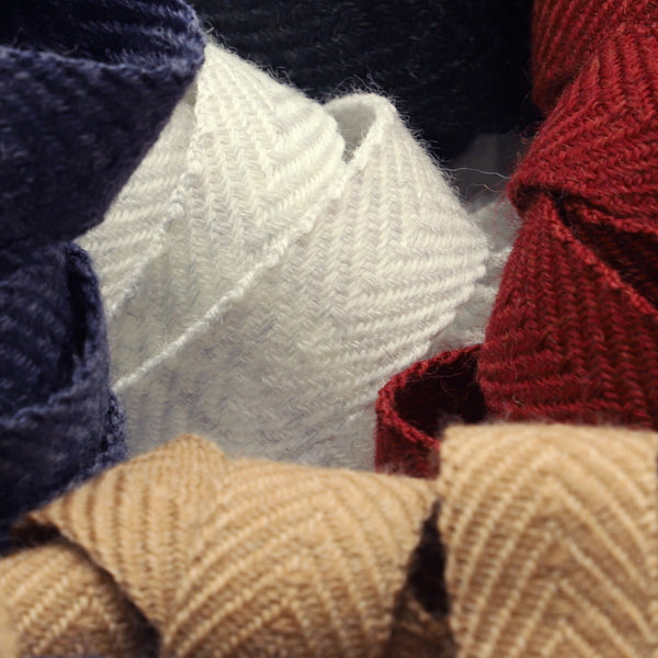 Wool Herringbone Ribbon #145 Green Shadow - RiBBONs B2B