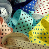 Dot Print Ribbon (Double-Face Satin) #26 Blue &amp; White