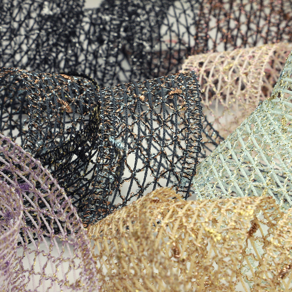 Lame Crochet Lace #8 Black &amp; Gold