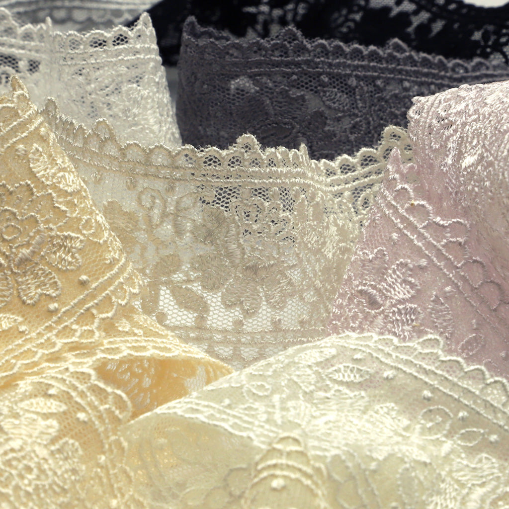Embroidered Tulle Lace #100 Pale Silver