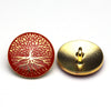 Enamel Button Red &amp; Gold