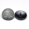 Enamel Button White &amp; Gunmetal