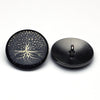 Enamel Button Black &amp; Gunmetal