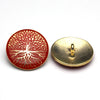 Enamel Button Red &amp; Gold