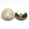 Enamel Button White &amp; Gold