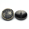 Enamel Button Black &amp; Gunmetal