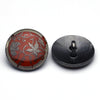 Enamel Button Red &amp; Gunmetal