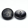 Enamel Button Black &amp; Gunmetal