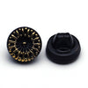 Glass Button Black &amp; Gold