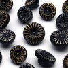 Glass Button Black &amp; Gold