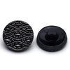 Glass Button Black &amp; Silver