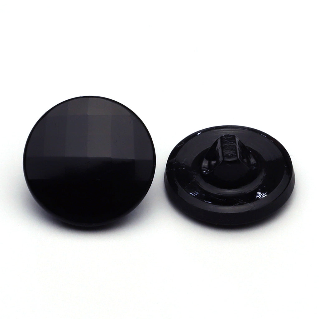 Vintage Glass Button Black