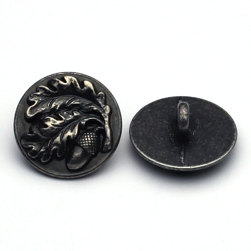 Metal Button Antique Silver