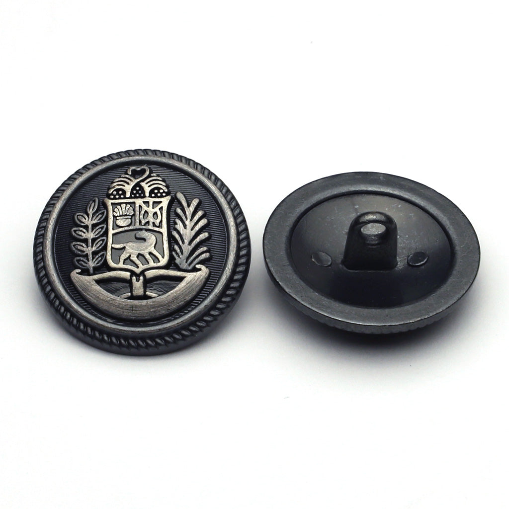 Metal Button Gunmetal & Silver