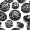 Metal Button Antique Silver