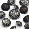 Metal Button Antique Silver