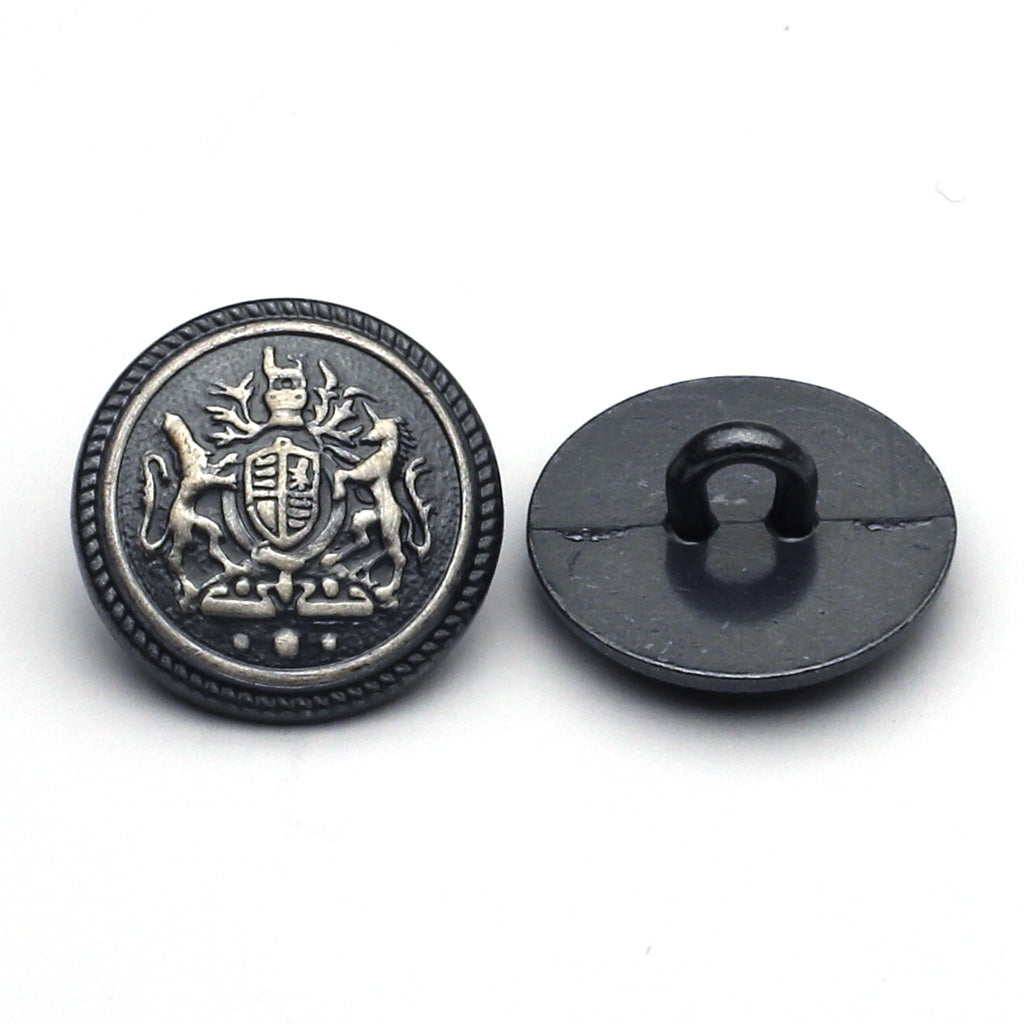 Metal Button Antique Silver