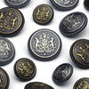 Metal Button Antique Silver