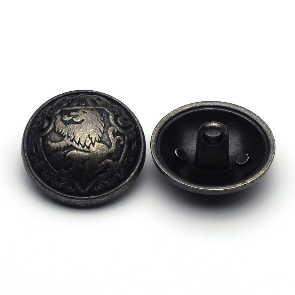Metal Button Antique Silver